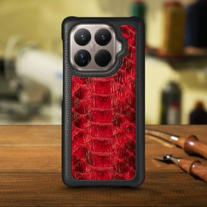 Шкіряна накладка Stenk ExBacker Python Scales для Xiaomi 15T Pro Червоний