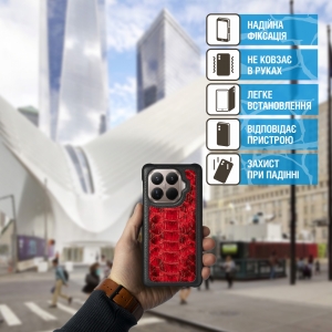 Шкіряна накладка Stenk ExBacker Python Scales для Xiaomi 15T Pro Червоний