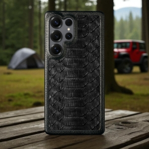 Накладка Stenk ExBacker Python Scales Samsung Galaxy S25 Ultra Чорний